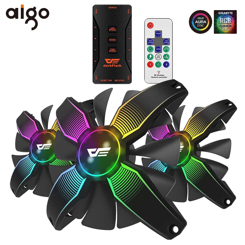 Aigo-darkflash 120mm RGB  ǻ PC ̽ , LED..